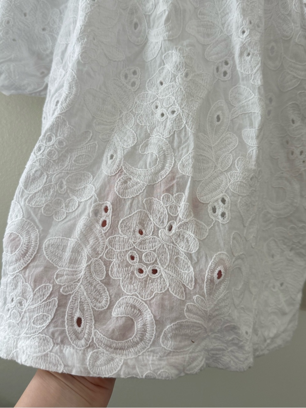 Calypso St. Barth White Eyelet Embroidered Cotton Blouse Size M Beachy Coastal - Picture 6 of 10